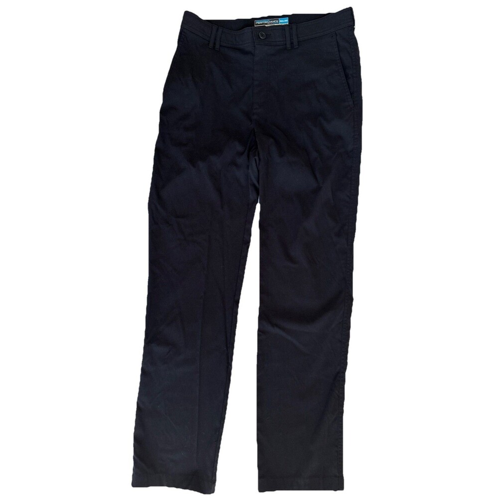 Mens Roundtree & Yorke Performance Stewart Black Stretch Golf Dress Pants 32x32
